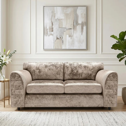 Crushed Velvet 3 Seater Full Back Sofa