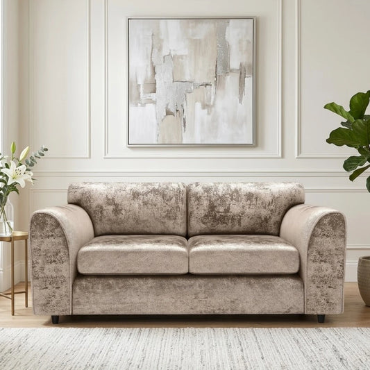 Crushed Velvet 3 Seater Full Back Sofa