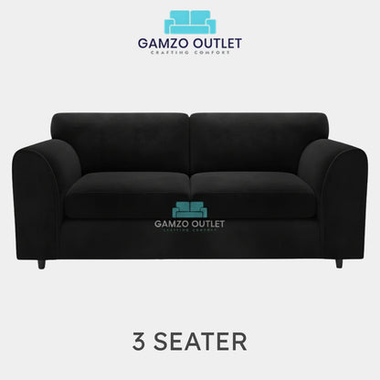 PLUSH FABRIC FULL BACK SOFA SET - Gamzo Outlet