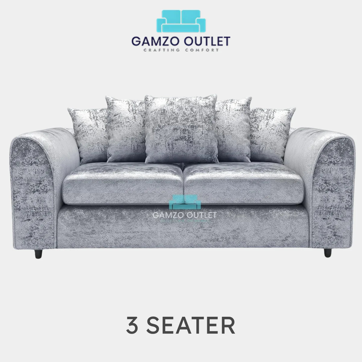 CRUSHED VELVET SCATTER BACK SOFA SET