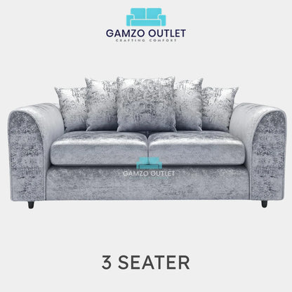 CRUSHED VELVET SCATTER BACK SOFA SET