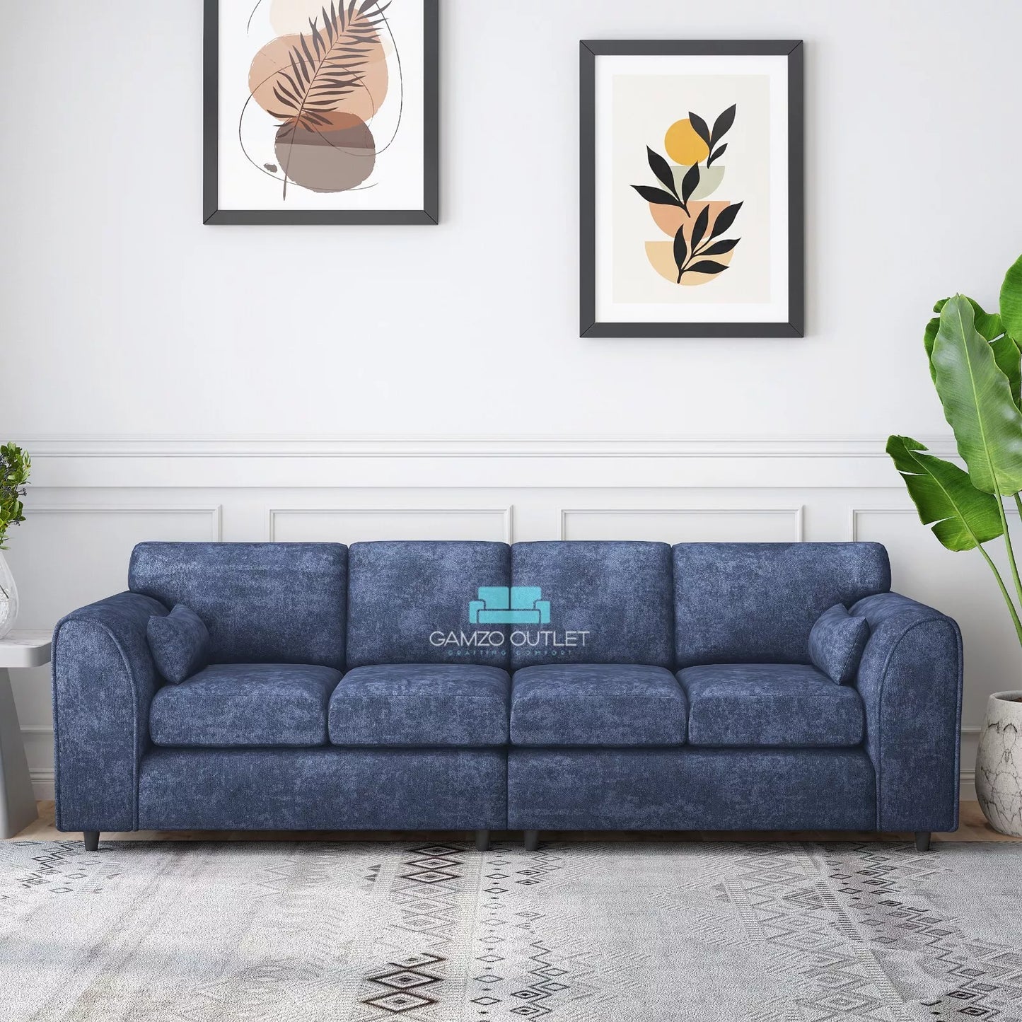 Alaska Fabric 4 Seater Full Back Sofa