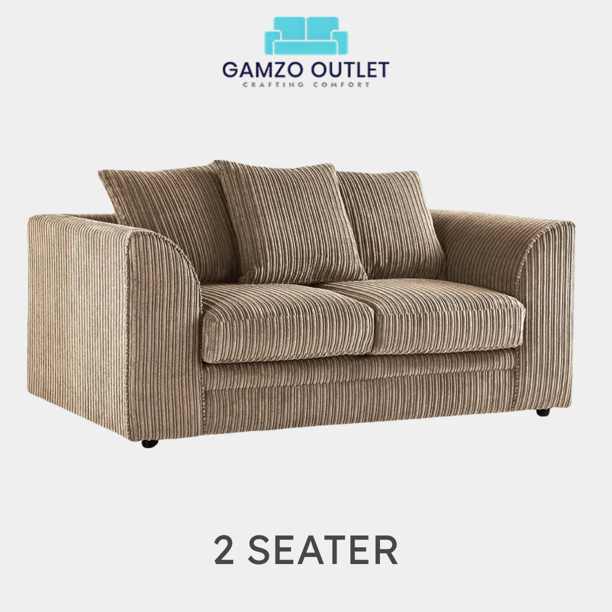 JUMBO CORD FABRIC SCATTER BACK SOFA SET