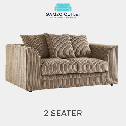 JUMBO CORD FABRIC SCATTER BACK SOFA SET