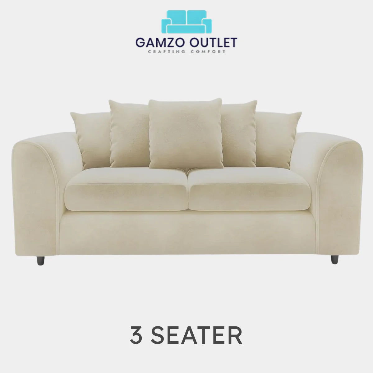 PLUSH FABRIC SCATTER BACK SOFA  SET