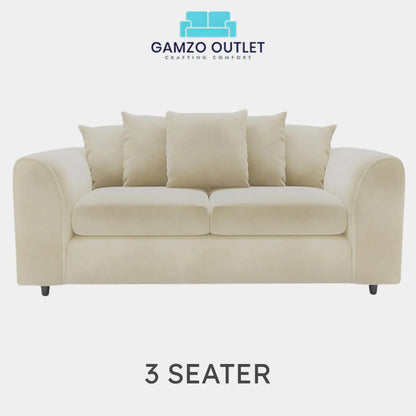 PLUSH FABRIC SCATTER BACK SOFA  SET