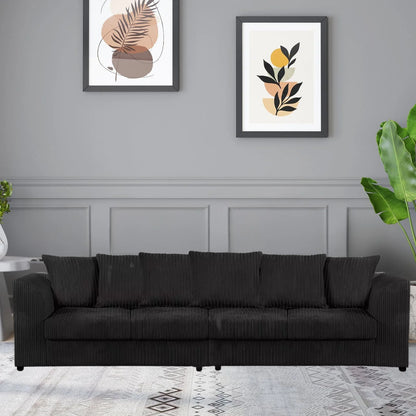 Jumbo Cord Fabric 4 Seater Scatter Back Sofa