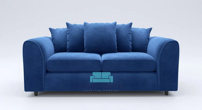 Plush Fabric 3 Seater Scatter Back Sofa