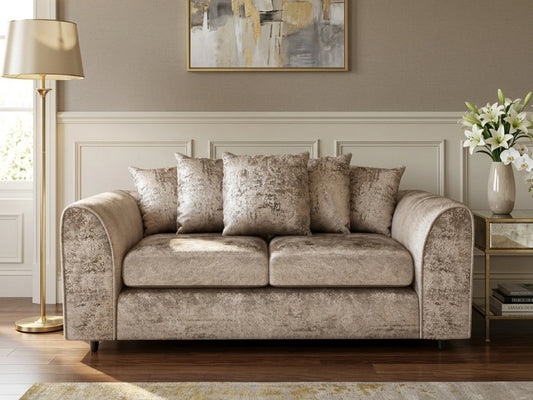 Crushed Velvet 3 Seater Scatter Back Sofa