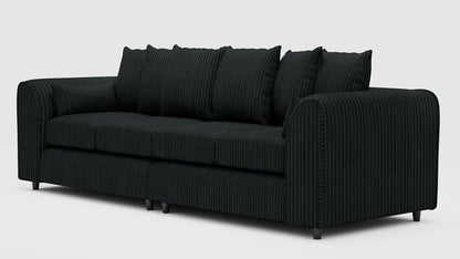 Jumbo Cord Fabric 4 Seater Scatter Back Sofa - Gamzo Outlet