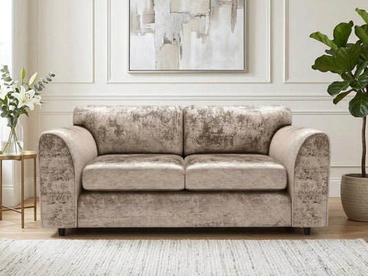 Crushed Velvet 3 Seater Full Back Sofa