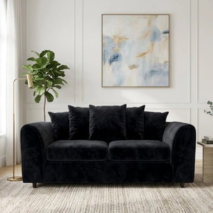 Plush Fabric 3 Seater Scatter Back Sofa
