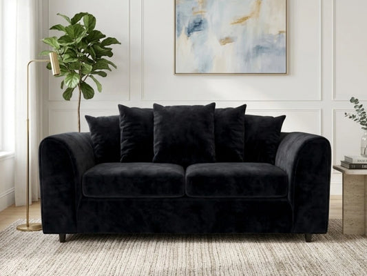Plush Fabric 3 Seater Scatter Back Sofa