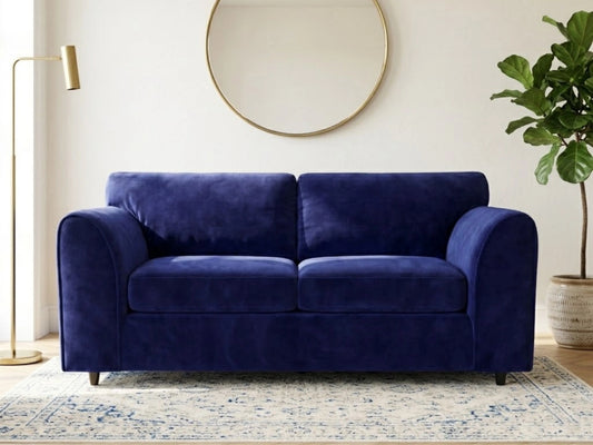 Plush Velvet Fabric 3 Seater Full Back Sofa
