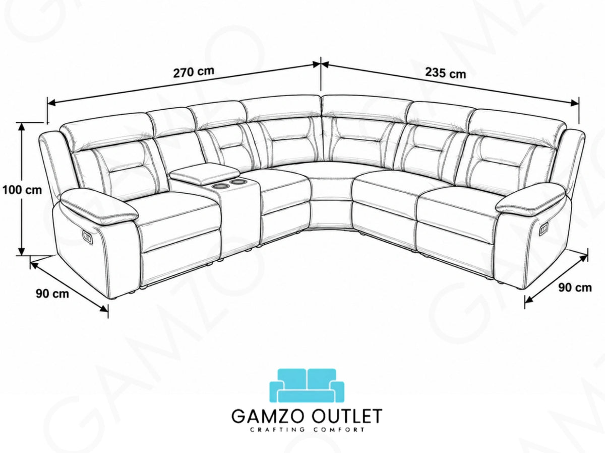Model N Electric Recliner Corner Sofa