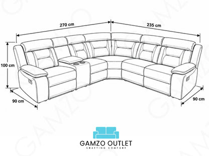Model N Electric Recliner Corner Sofa
