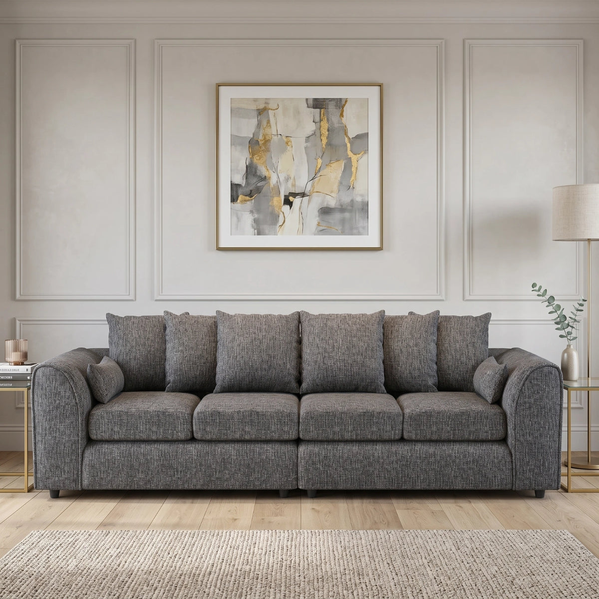 Lisbon Fabric 4 Seater Scatter Back