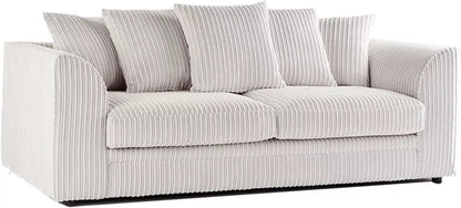 Jumbo Cord Fabric 3 Seater Scatter Back Sofa