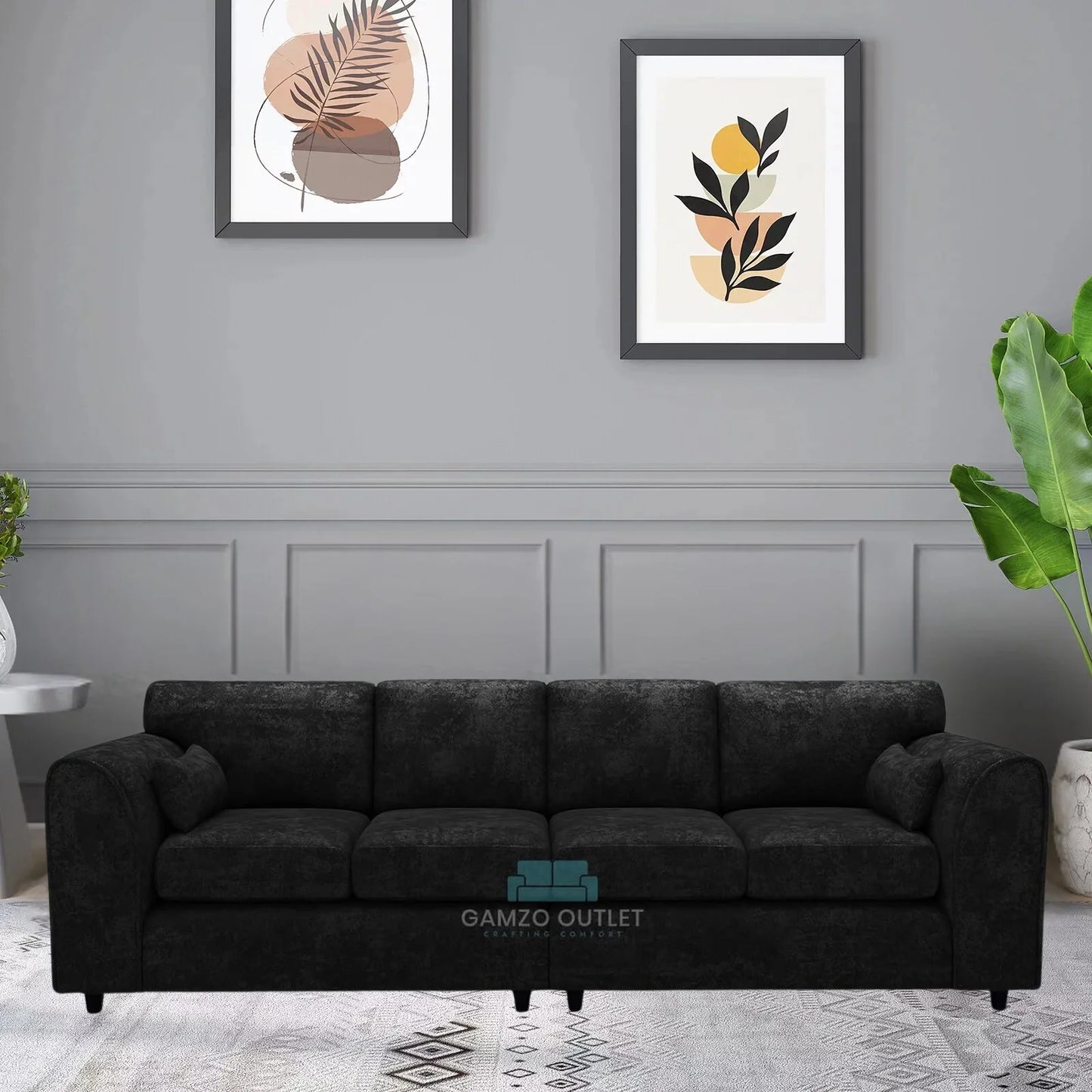 Alaska Fabric 4 Seater Full Back Sofa