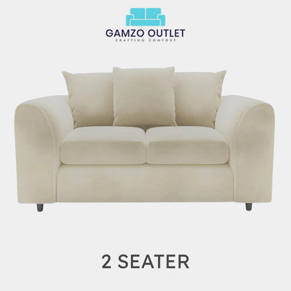 PLUSH FABRIC SCATTER BACK SOFA  SET