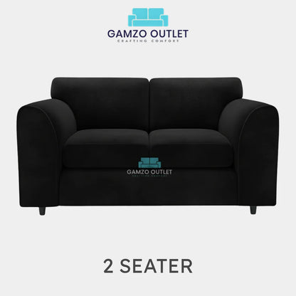 PLUSH FABRIC FULL BACK SOFA SET - Gamzo Outlet