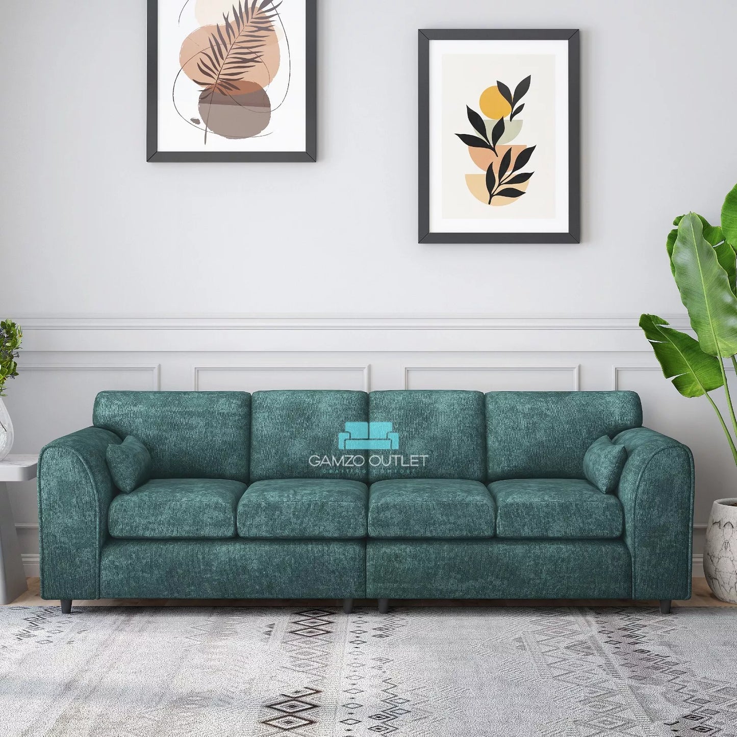 Alaska Fabric 4 Seater Full Back Sofa