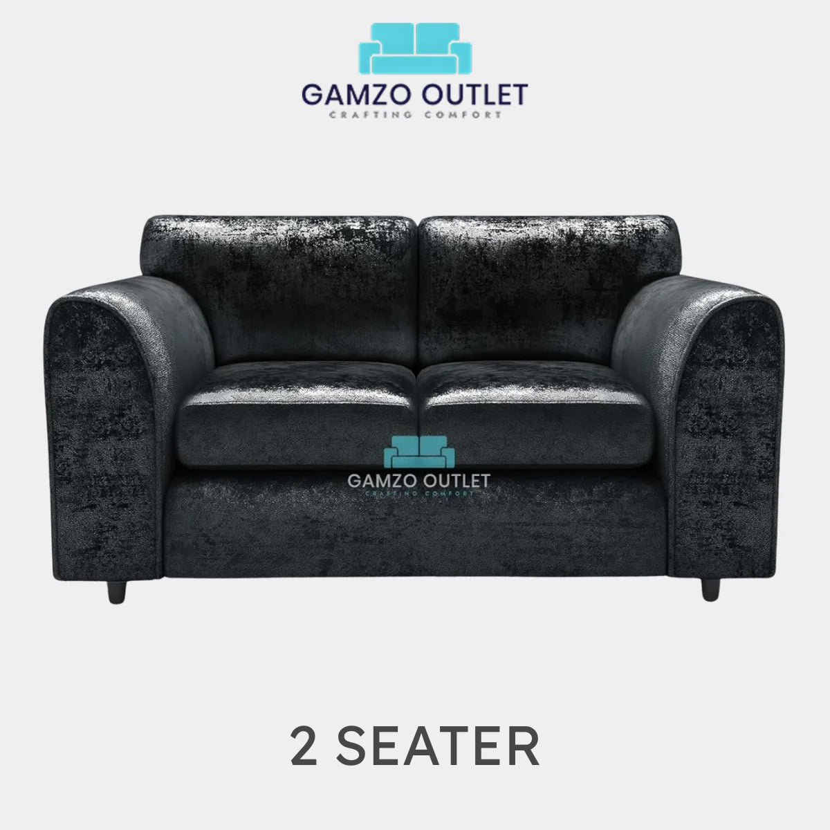 CRUSHED VELVET FULL BACK SOFA SET