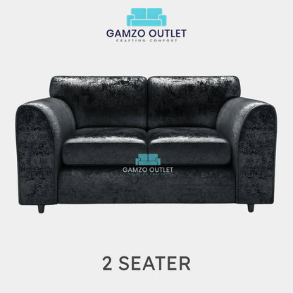 CRUSHED VELVET FULL BACK SOFA SET