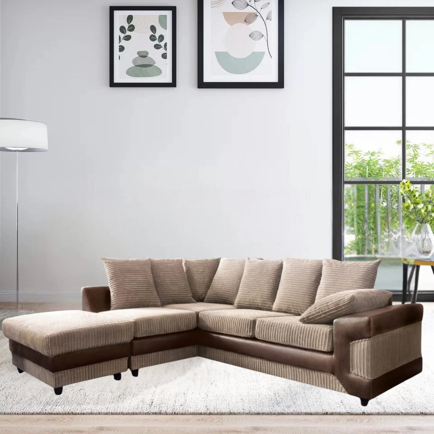 Dino Jumbo Cord L Shape Sofa