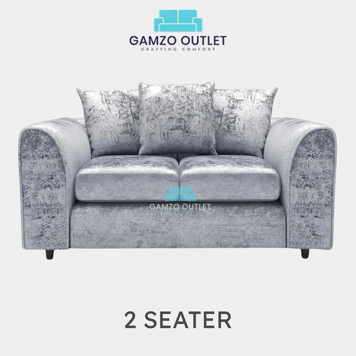 CRUSHED VELVET SCATTER BACK SOFA SET