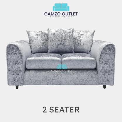 CRUSHED VELVET SCATTER BACK SOFA SET