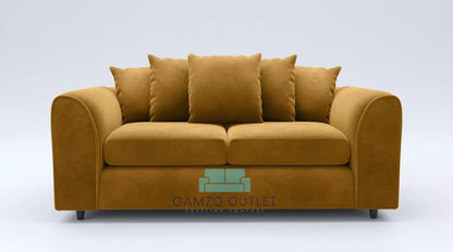 Plush Fabric 3 Seater Scatter Back Sofa