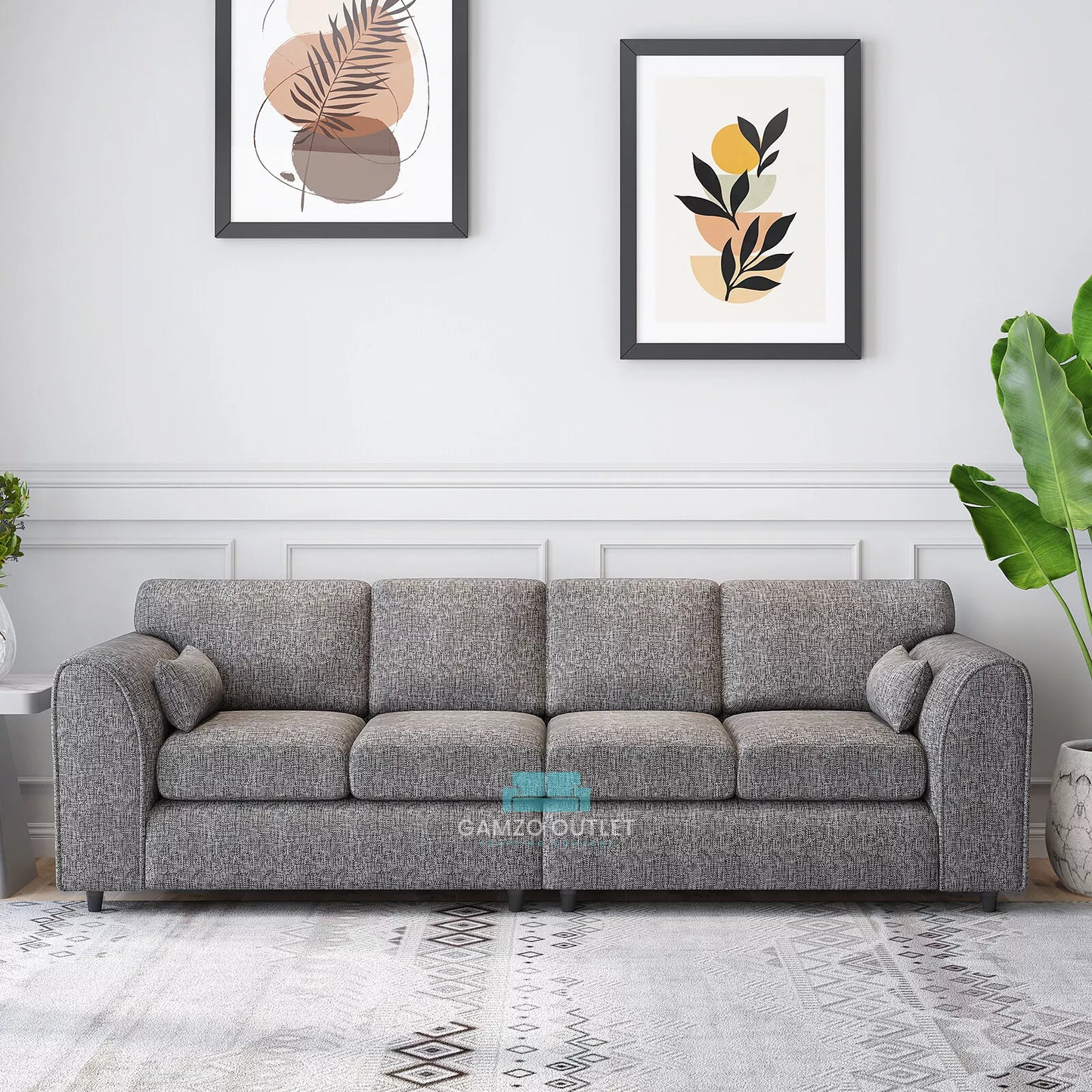 Lisbon Fabric  4 Seater  Full Back  Sofa