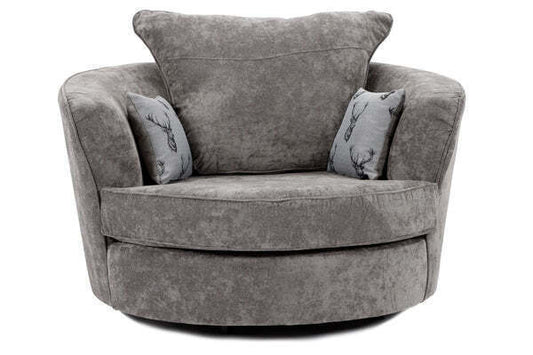 Verona Fabric Swivel Chair Grey