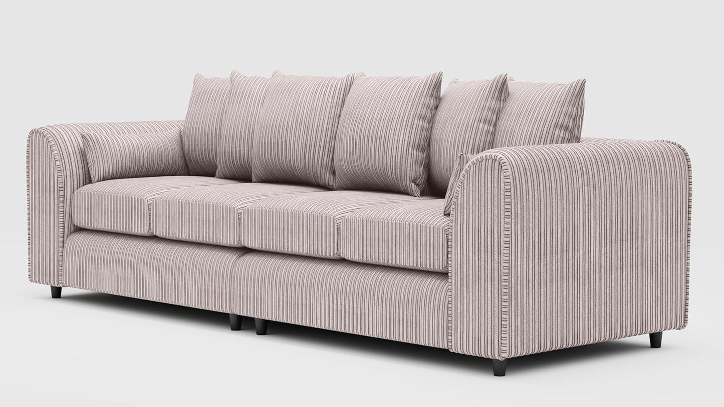Jumbo Cord Fabric 4 Seater Scatter Back Sofa - Gamzo Outlet