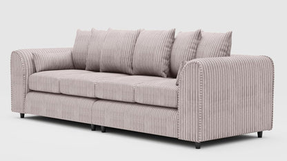 Jumbo Cord Fabric 4 Seater Scatter Back Sofa - Gamzo Outlet