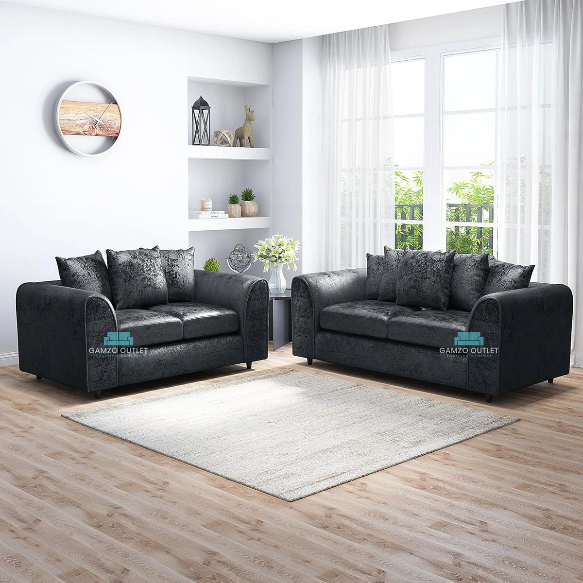 3+2 Seater Midnight Black