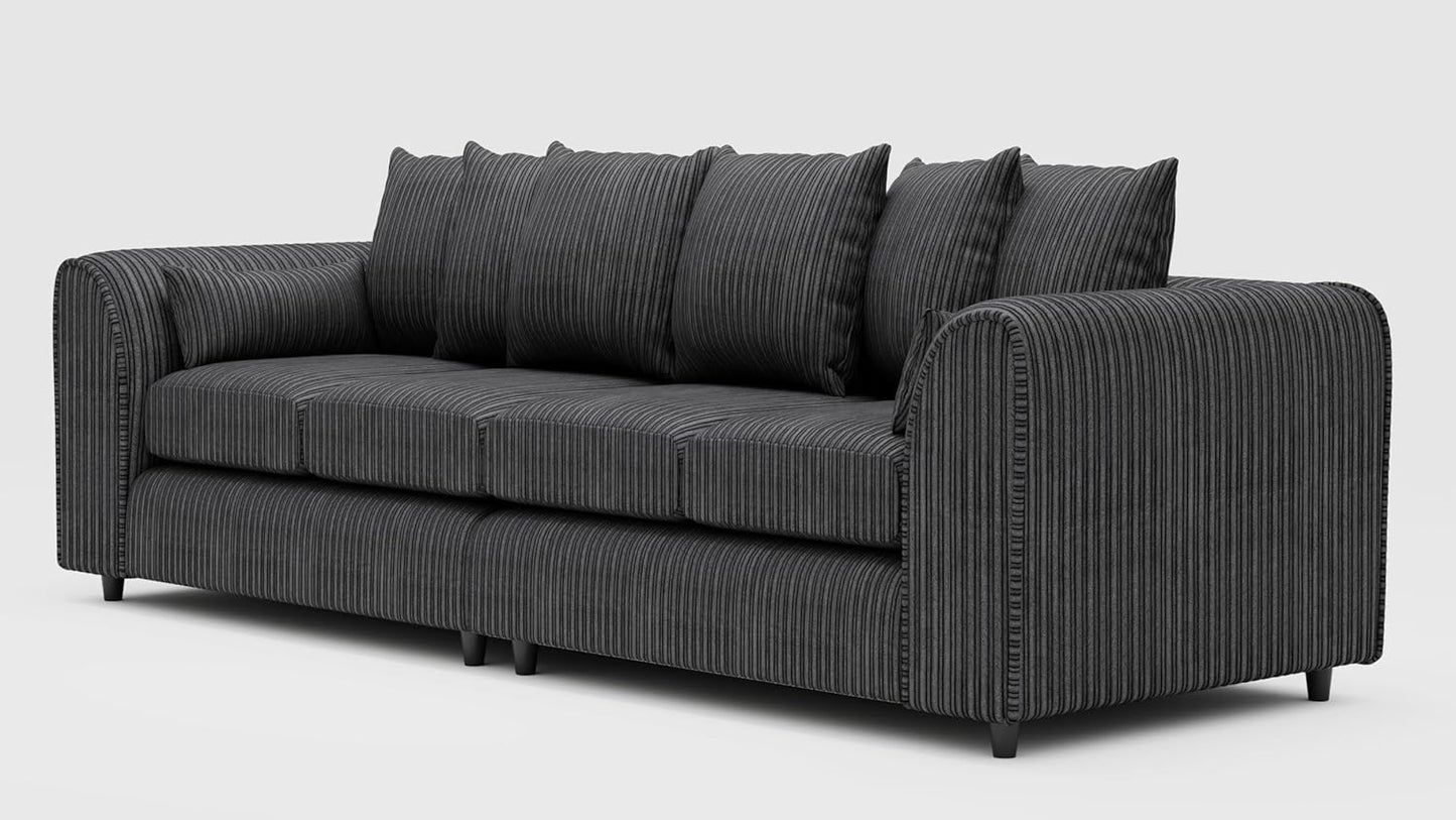 Jumbo Cord Fabric 4 Seater Scatter Back Sofa - Gamzo Outlet