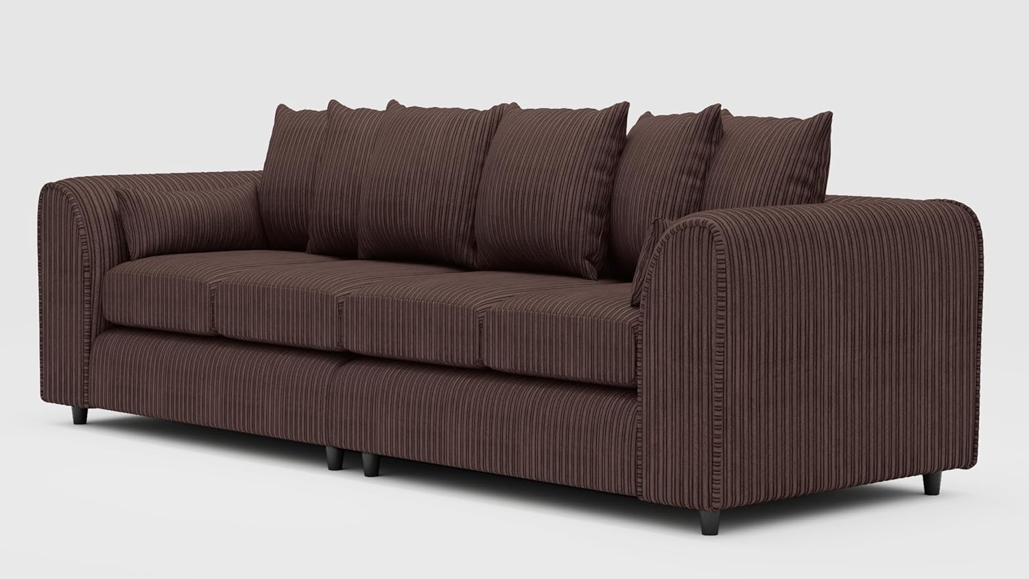 Jumbo Cord Fabric 4 Seater Scatter Back Sofa - Gamzo Outlet