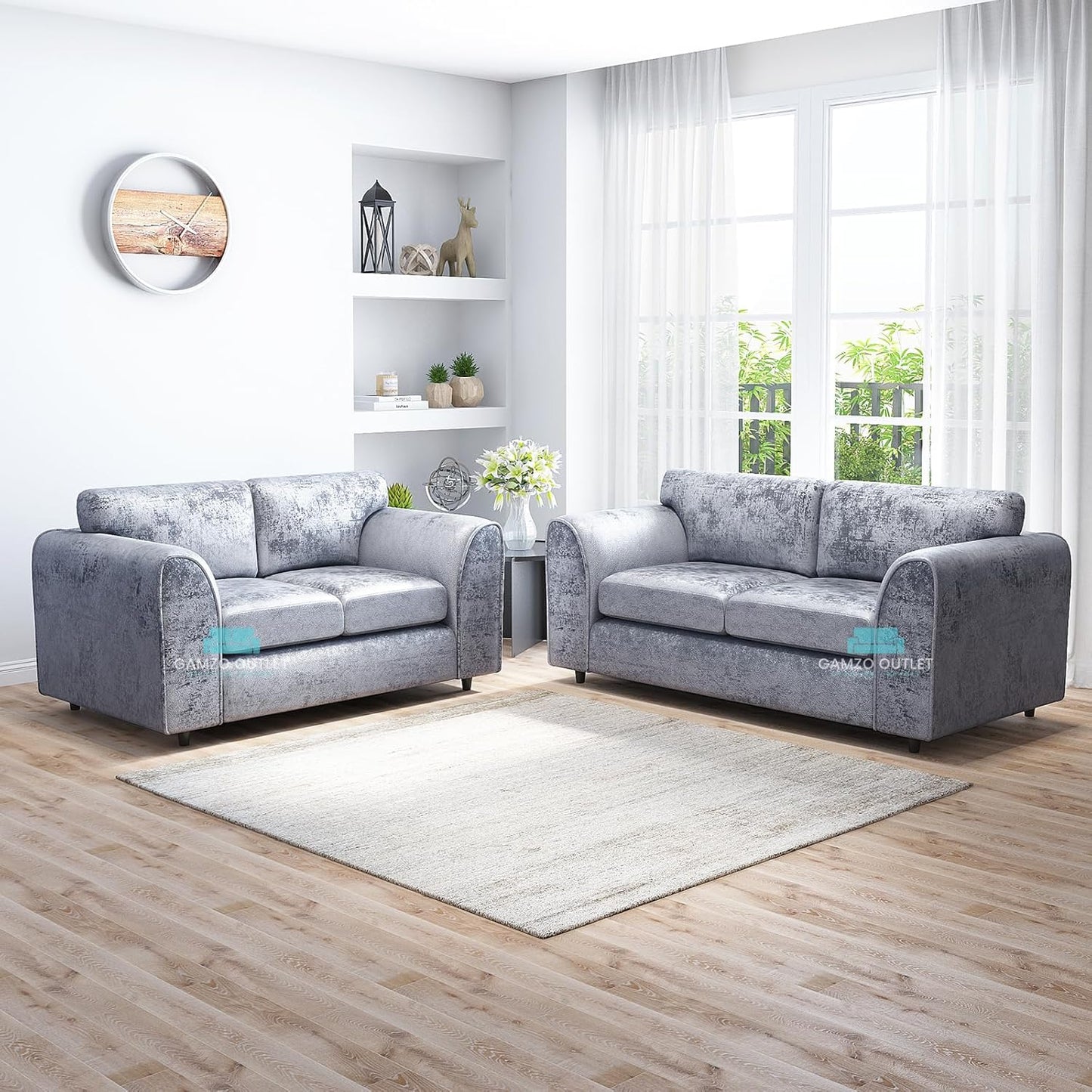 3 + 2 seater Silver Elegance