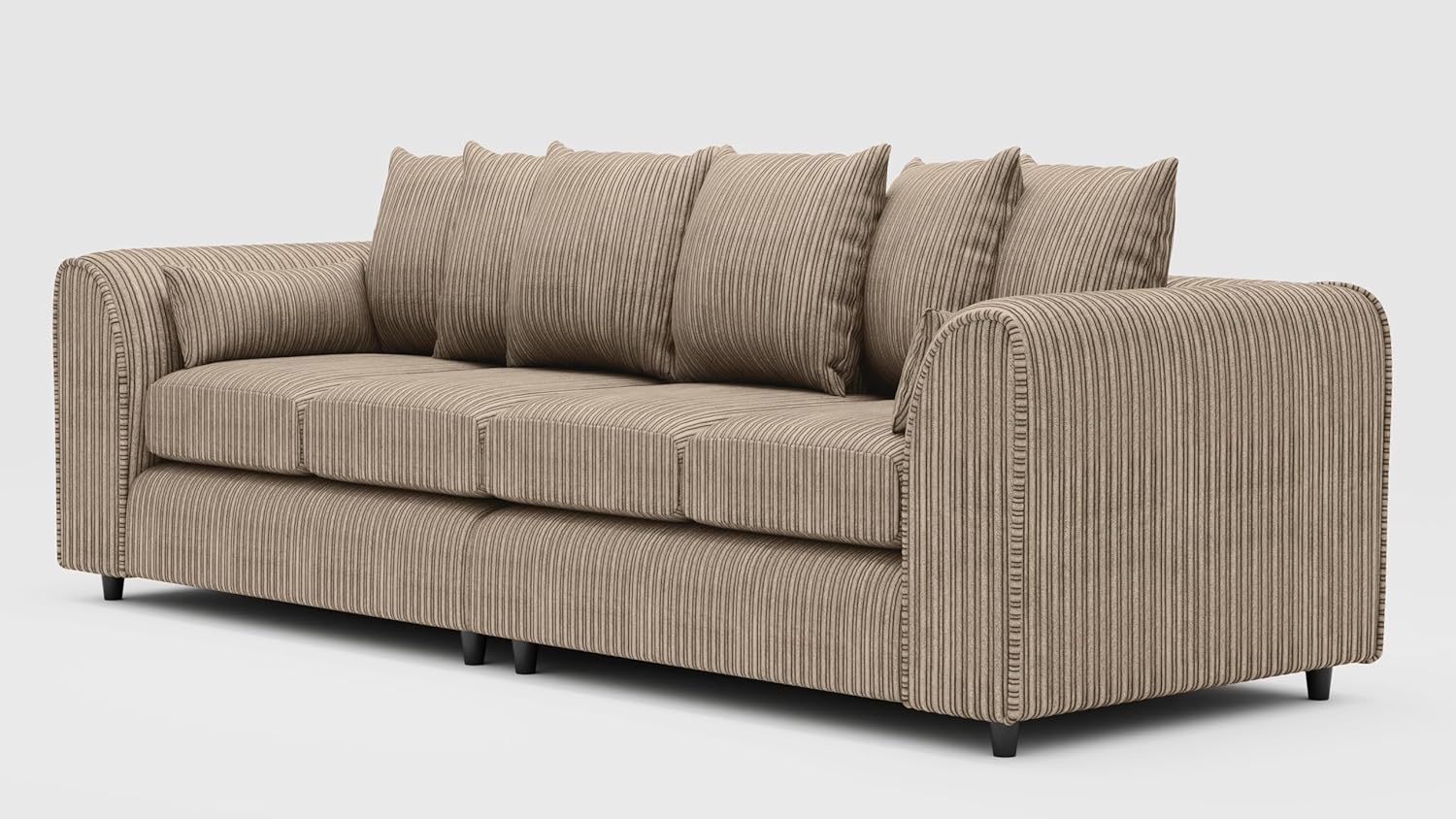 Jumbo Cord Fabric 4 Seater Scatter Back Sofa - Gamzo Outlet