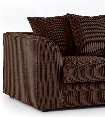 XL Jumbo Cord Fabric Corner Scatter Back Sofa