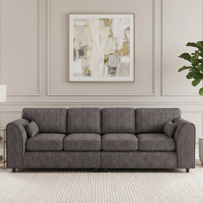 Lisbon Fabric 4 Seater Full Back Sofa