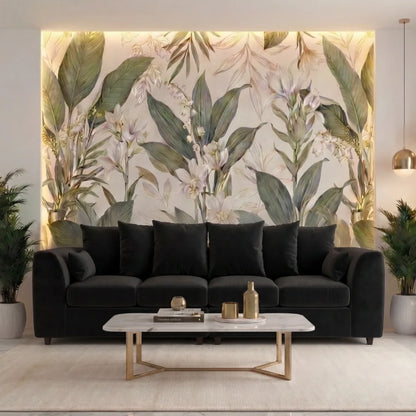 Plush Fabric 4 Seater Scatter Back Sofa