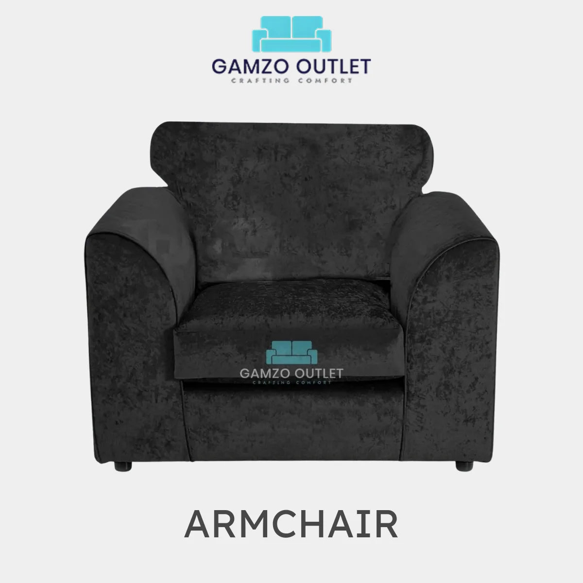 CRUSHED VELVET FULL BACK SOFA SET