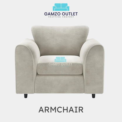 PLUSH FABRIC SCATTER BACK SOFA  SET