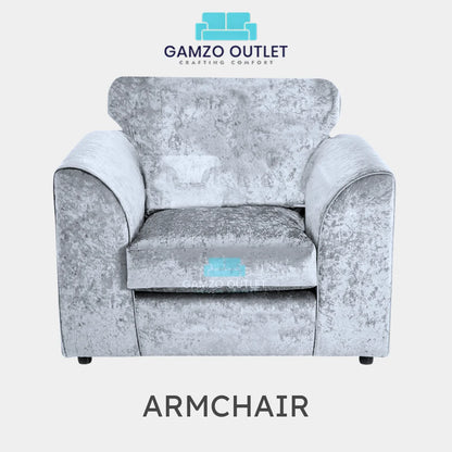 CRUSHED VELVET SCATTER BACK SOFA SET