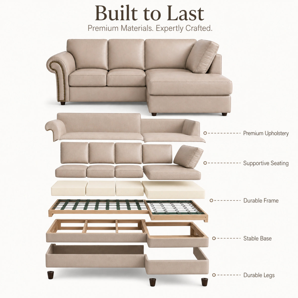 Cream 4 Seater Right hand facing