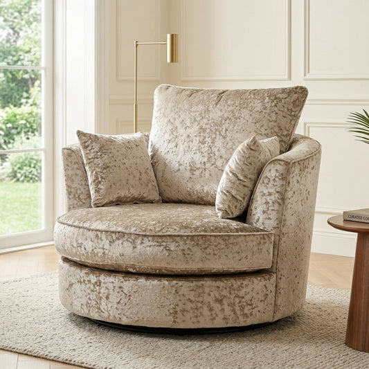 Crushed Velvet Swivel Chair