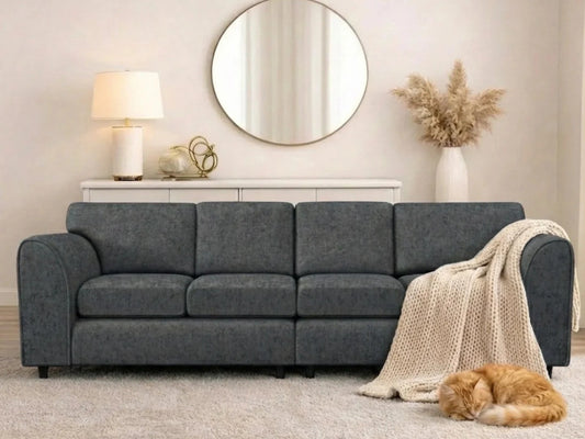 Alaska Fabric 4 Seater Full Back Sofa